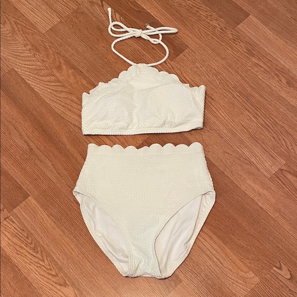 Kate Spade White Scalloped Bikini Set